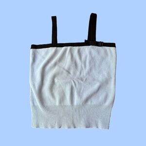 Vintage y2k Coquette Baby Blue Black Bow Square Neck Tank Top